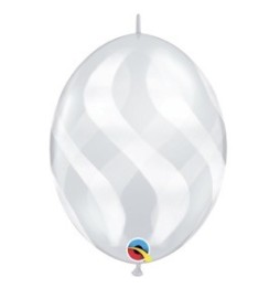 Globo Qlink 12 X 50 Ondas Y Rayas Blanca Cristal 28071