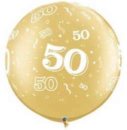 Globo 30 X 2 Aniversario 50 Dorado 29250