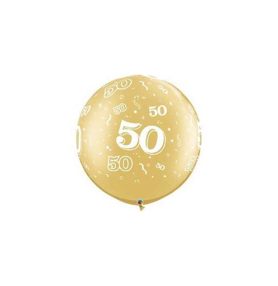 Globo 30 X 2 Aniversario 50 Dorado 29250