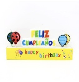 Vela Wb Feliz Cumpleaños Con Globos