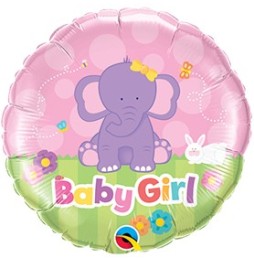 Foil 18 X 1 Red Baby Girl Elefante 13929