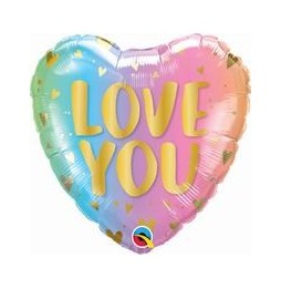 Foil 18 x 1 Love You - Ombre Pastel y Corazones 97433