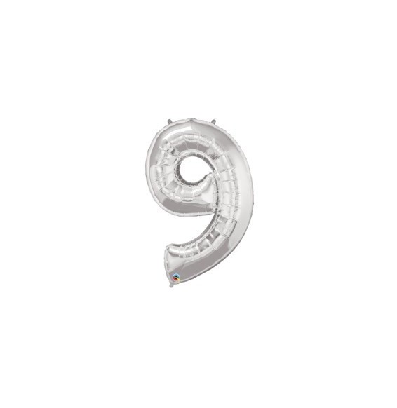 Foil Numeral 9 Plata 30433