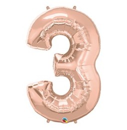 Foil Numeral 3 Rose Gold 57874