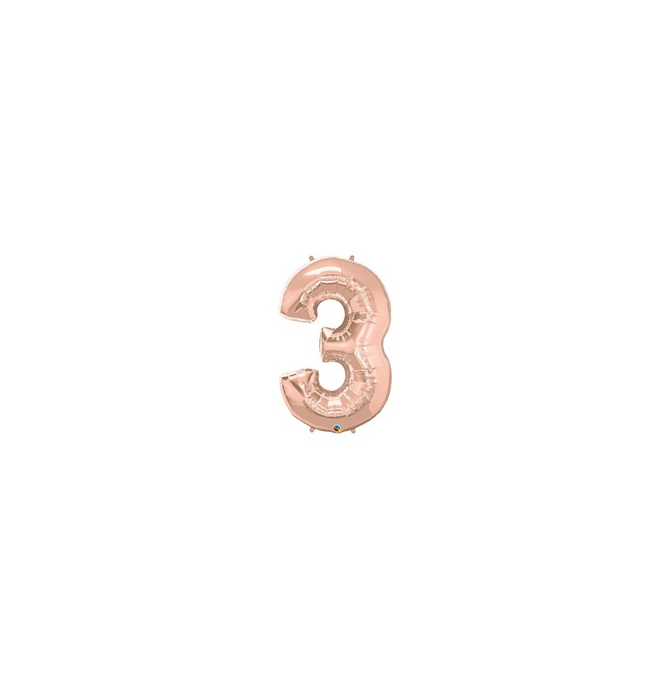 Foil Numeral 3 Rose Gold 57874