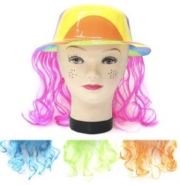 Gorro Lineas Con Pelo Neon x 4