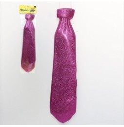 Corbata Purpurina Fucsia X 3