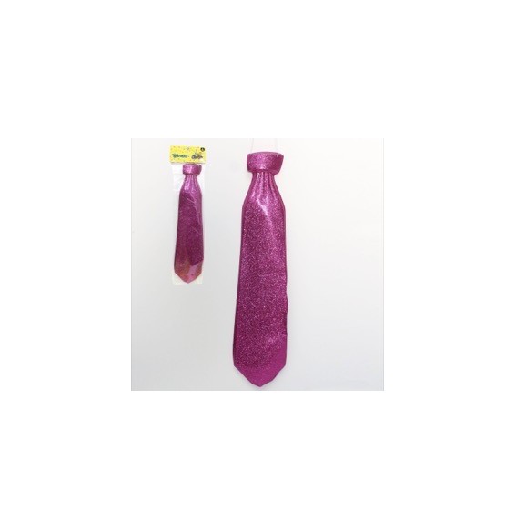 Corbata Purpurina Fucsia X 3