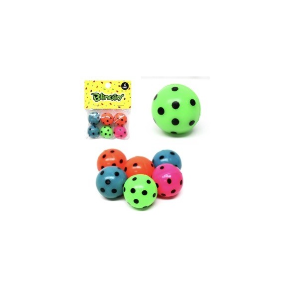 Pelota Saltarina Puntos Fluor X 6