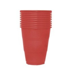 Vaso 7Oz X 10 Color Rojo