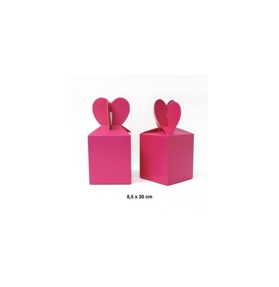 Caja Corazon Lisa X 6 Fucsia