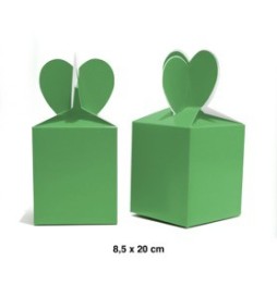 Caja Corazon Lisa X 6 Verde