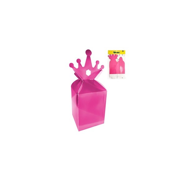 Set 6 Cajas Corona Fucsia