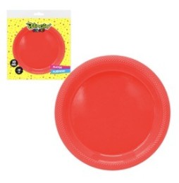 Plato Redondo Rojo 7  X 10