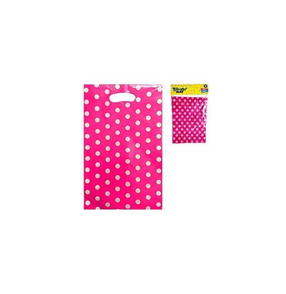 Bolsa Polka x 10 Fucsia 17x25