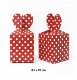 Caja Corazon Polka X 6 Rojo