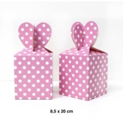 Caja Corazon Polka X 6 Rosado