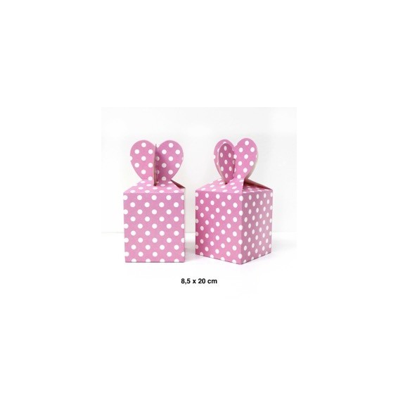 Caja Corazon Polka X 6 Rosado