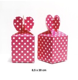 Caja Corazon Polka X 6 Fucsia