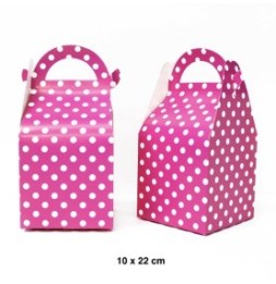 Caja Con Manilla Larga X 6 Polka Fucsia