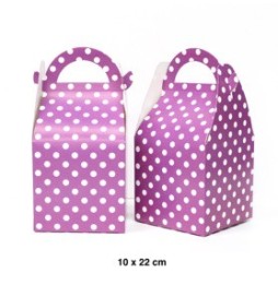 Caja Con Manilla Larga X 6 Polka Lila