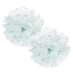 Fluffy Polka 25 Cms X 2 Und Blanco Celeste