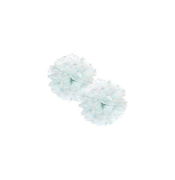 Fluffy Polka 25 Cms X 2 Und Blanco Celeste