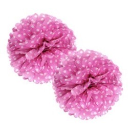 Fluffy Polka 25 Cms X 2 Und Fucsia