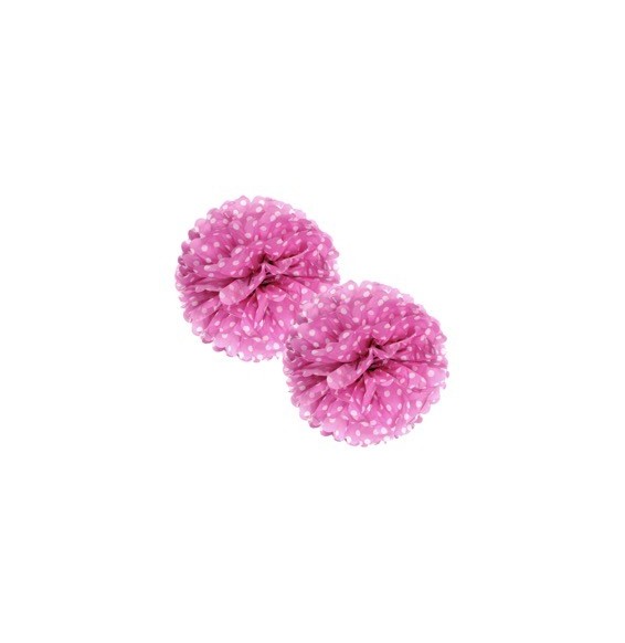 Fluffy Polka 25 Cms X 2 Und Fucsia