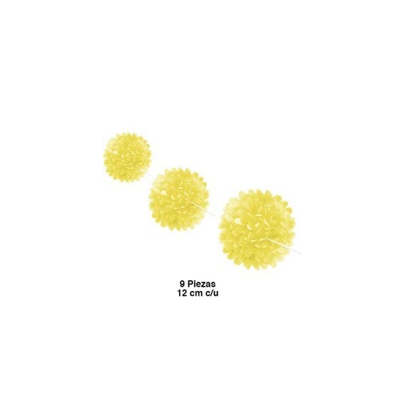 Banner Fluffy 9 Piezas Amarillo