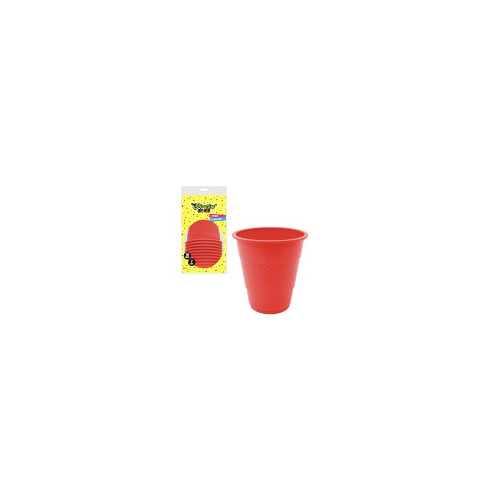 Vaso De 7 Oz Rojo X 10