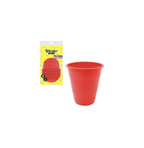 Vaso De 7 Oz Rojo X 10