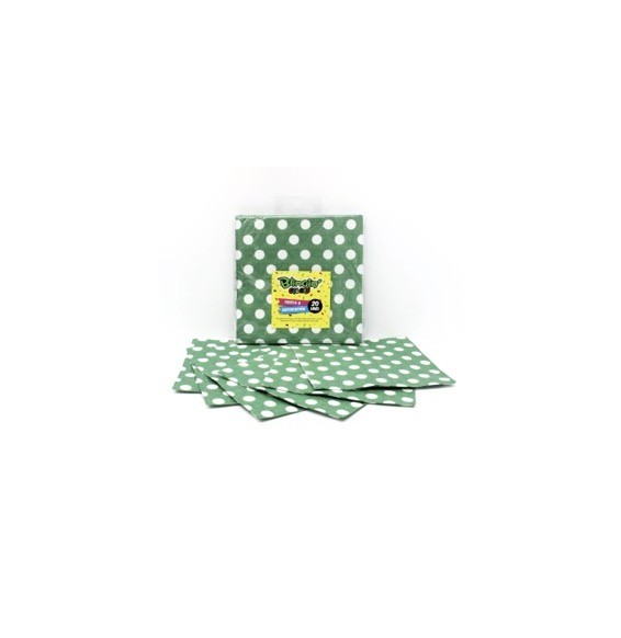 Servilleta Polka Verde 25X25 X 20