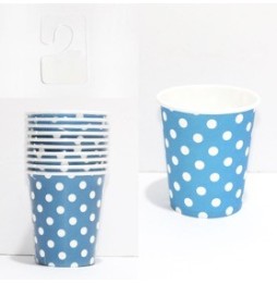 Vaso Polka Celeste X 10