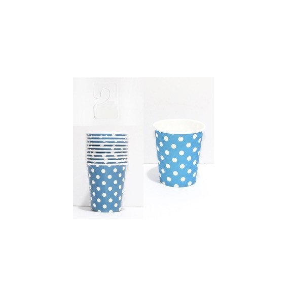 Vaso Polka Celeste X 10