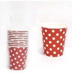 Vaso Polka Rojo X 10