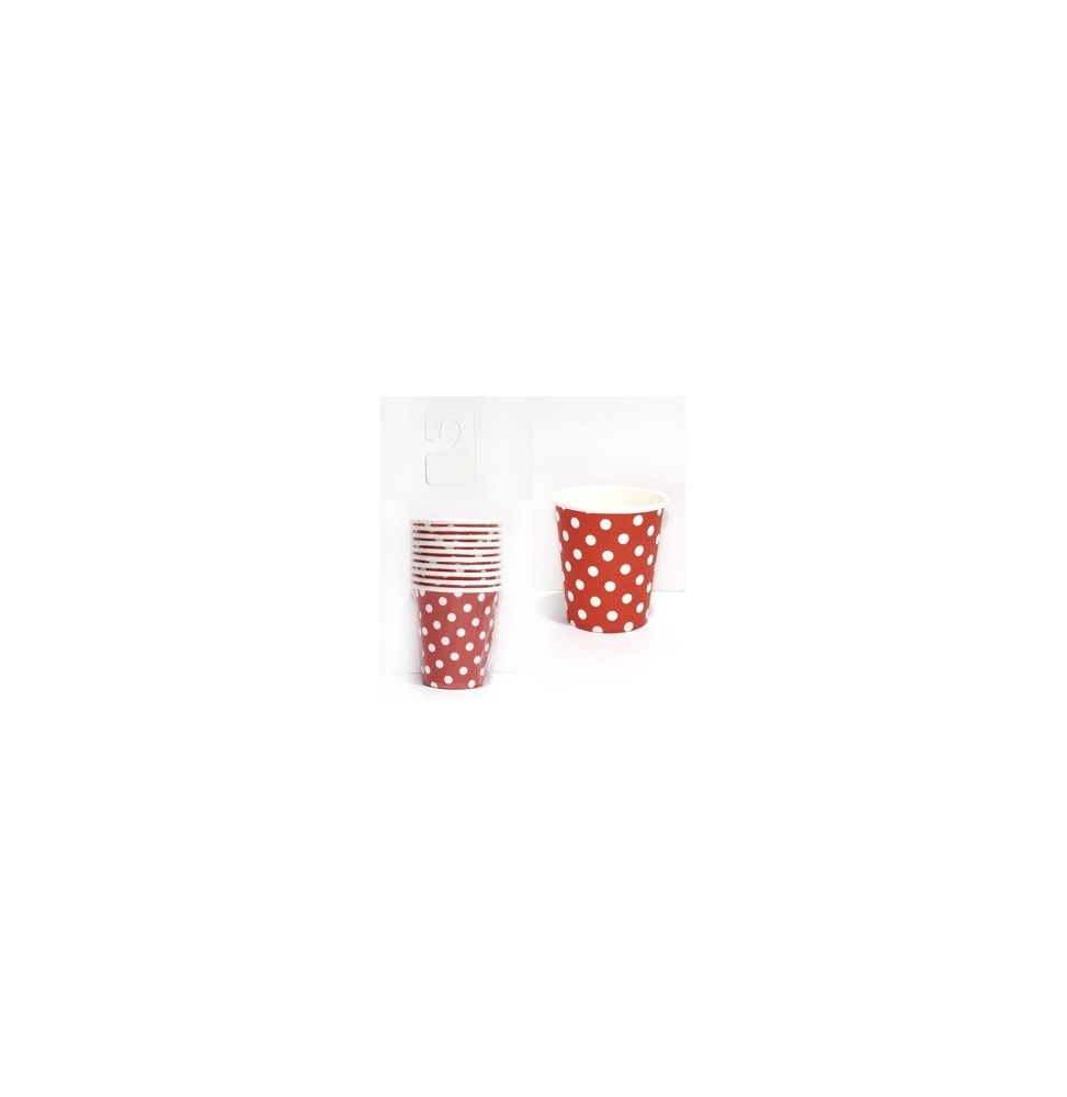 Vaso Polka Rojo X 10