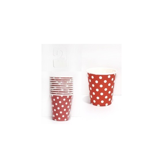 Vaso Polka Rojo X 10